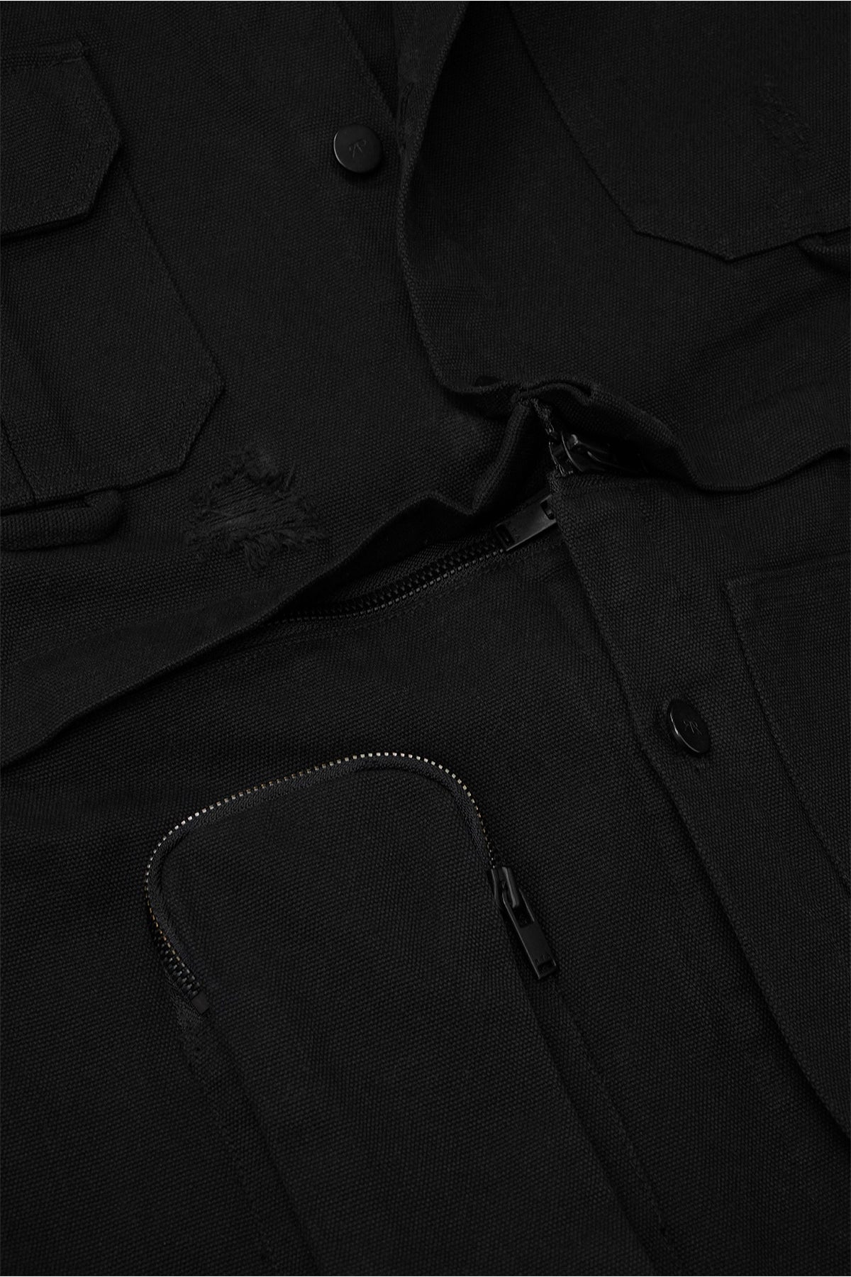MULTI POCKET JACKET | BLACK DESTROYED
