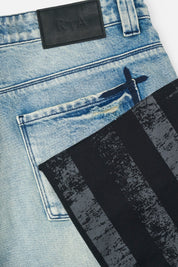 LIOR WIDE LEG JEANS | INDIGO FRAYED FLAG