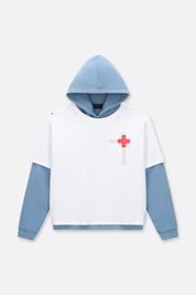 ORIEN LAYERED HOODIE | DUSTLIGHT BLUE