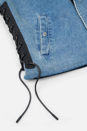 CESAR DENIM VEST | GRAFFITI BLUE