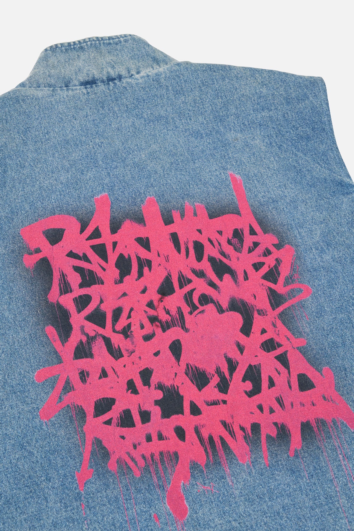 CESAR DENIM VEST | GRAFFITI BLUE
