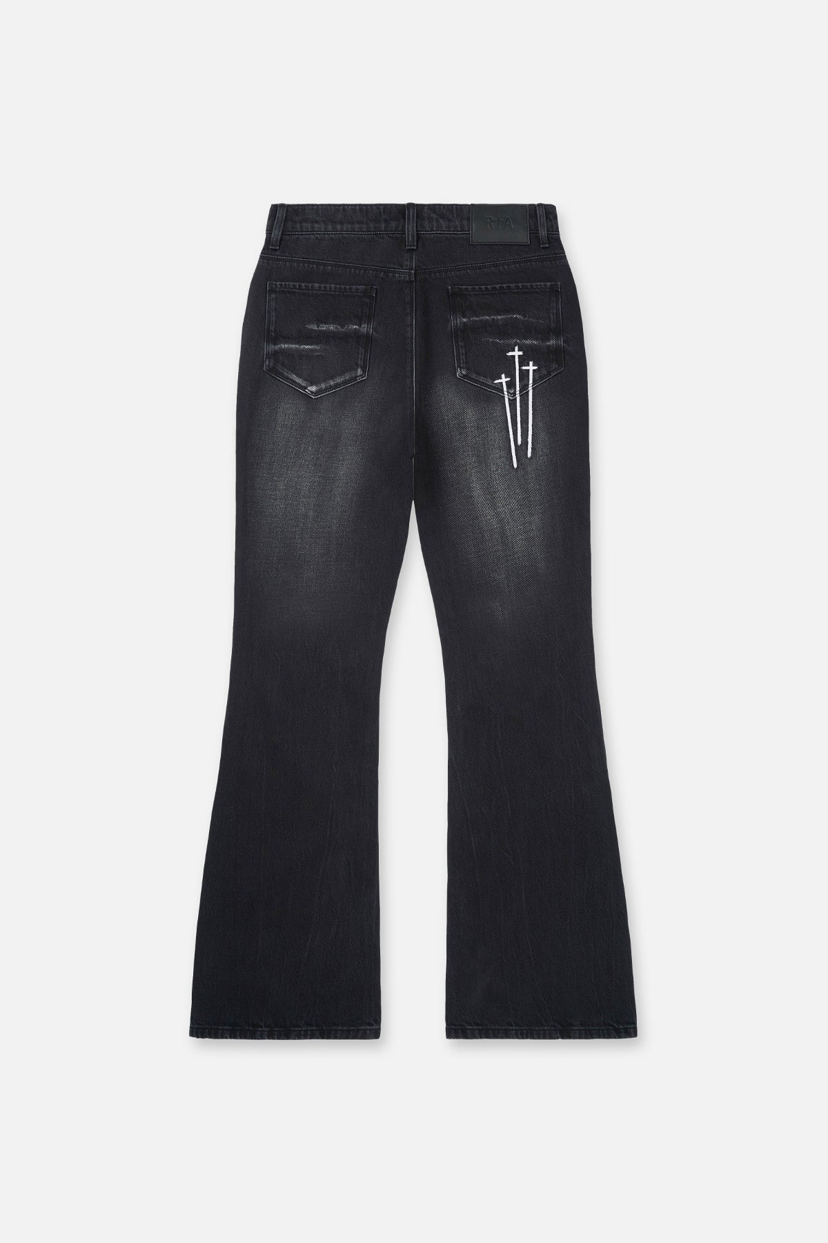 Men's Black Flare Jeans Triple Cross | RTA