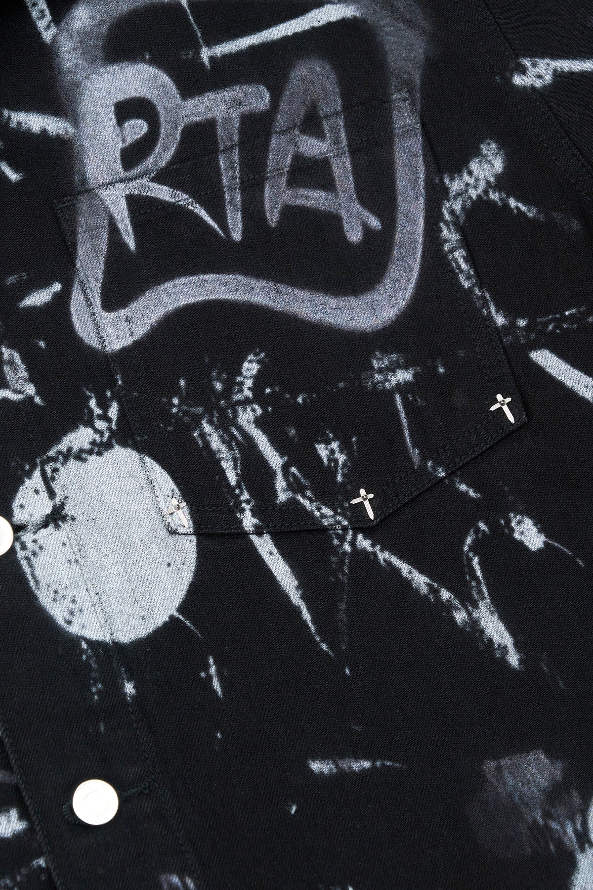 Men's Graffiti Graphite Denim Jacket | RTA