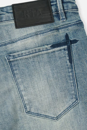 BRYANT SKINNY JEAN | MID BLUE LOGO
