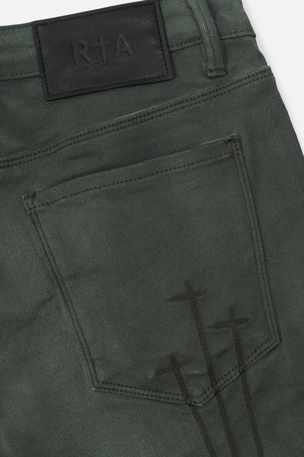 Men's Waxed Olive Skinny Jeans | RTA