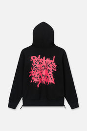 JORDAN OVERSIZED HOODIE | BLACK GRAFFITI PINK