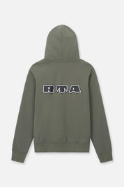 FLOYD ZIP UP HOODIE | OLIVE MILITARY PATCH