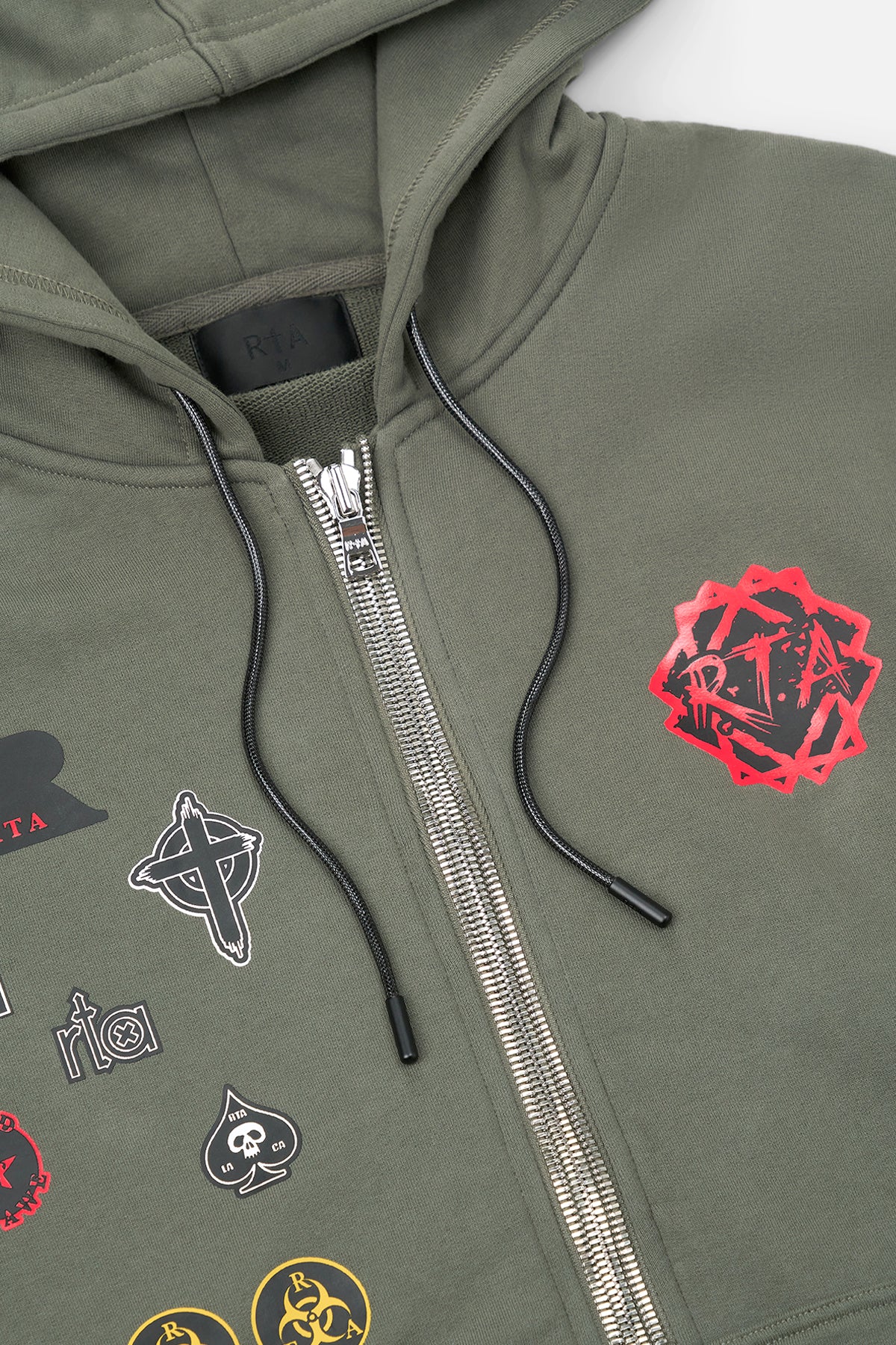 FLOYD ZIP UP HOODIE | OLIVE MILITARY PATCH