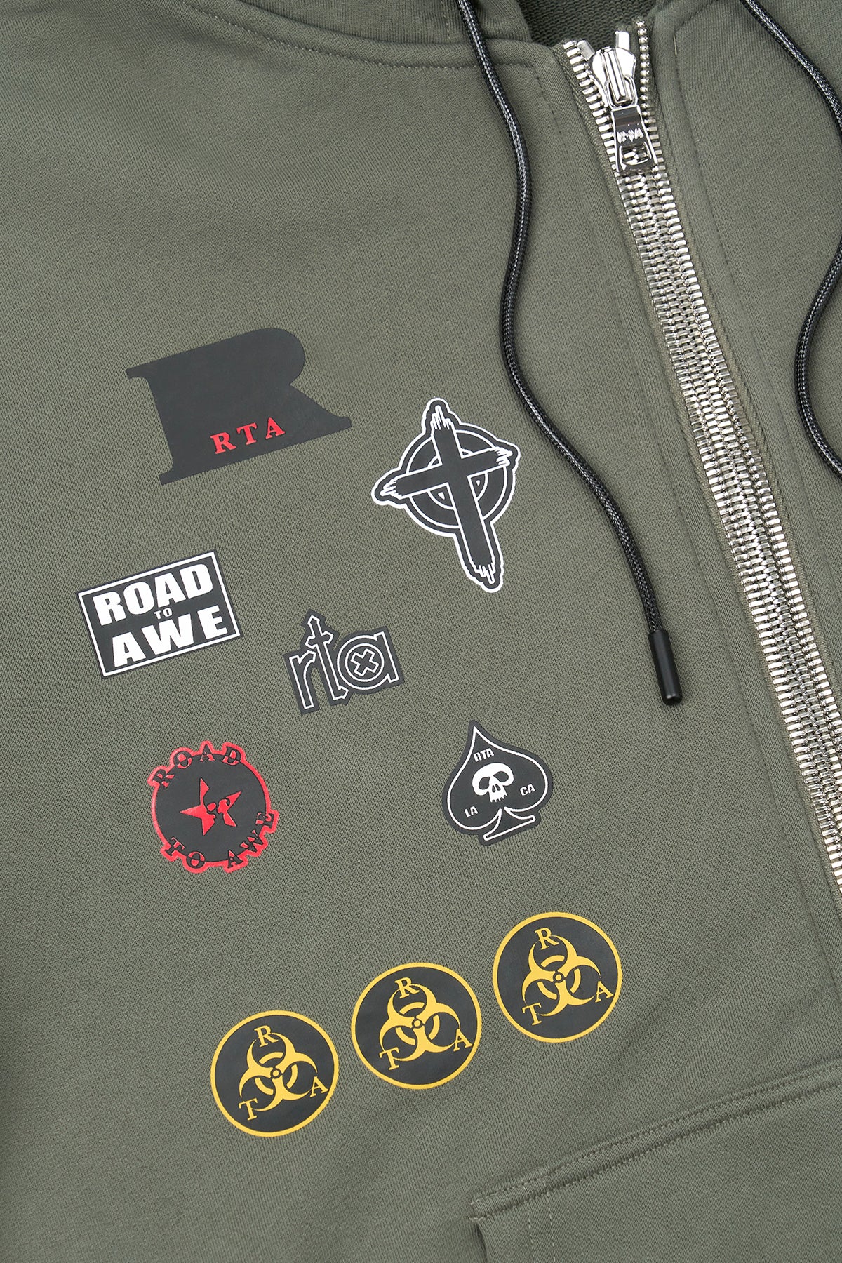 FLOYD ZIP UP HOODIE | OLIVE MILITARY PATCH