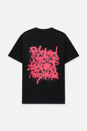COLIN OVERSIZED SHORT SLEEVE TEE | BLACK GRAFFITI PINK