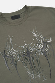 COLIN OVERSIZED SHORT SLEEVE TEE | OLIVE CYBER SIGILISM