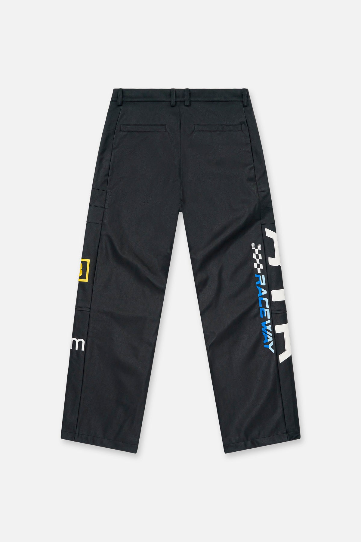 Men's Black Faux Leather Moto Pant | RTA