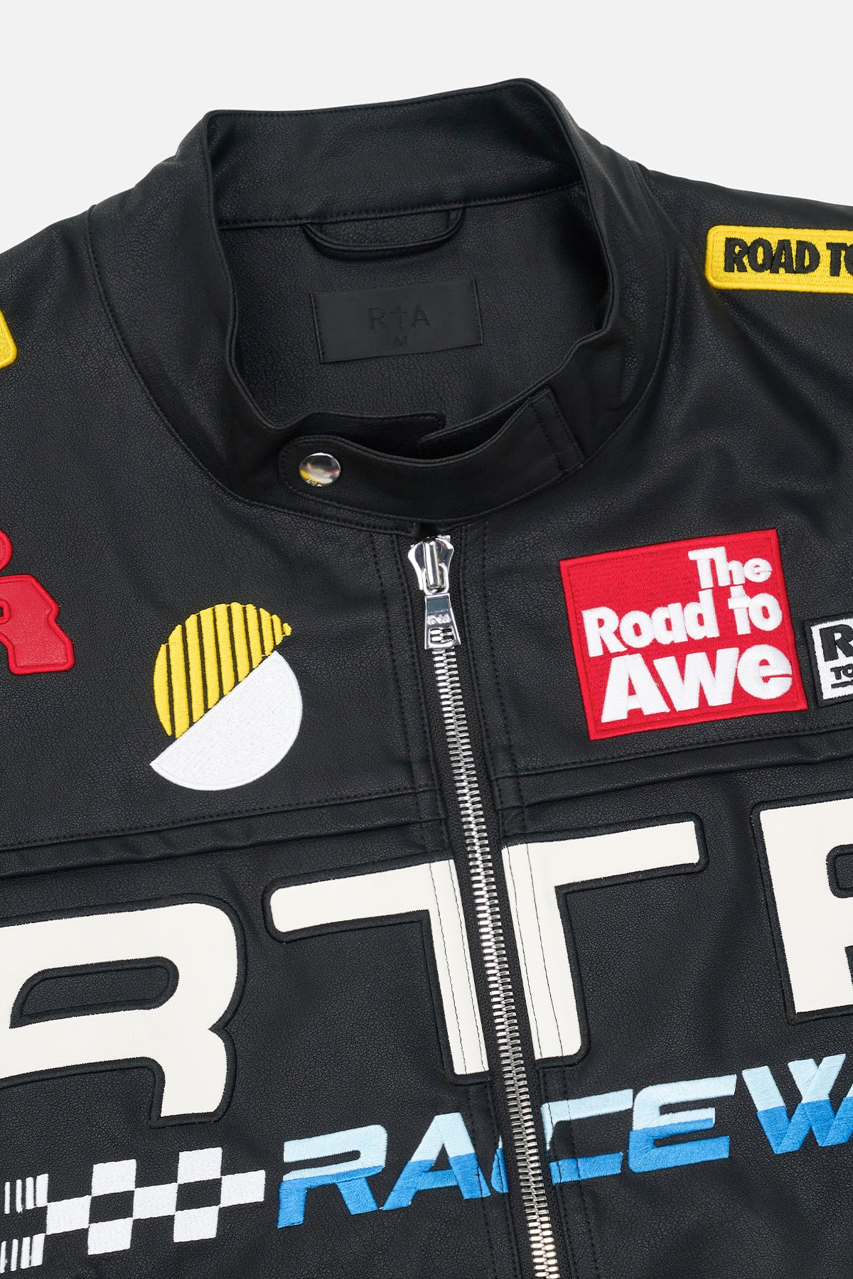 Men's Black Faux Leather Moto Jacket | RTA