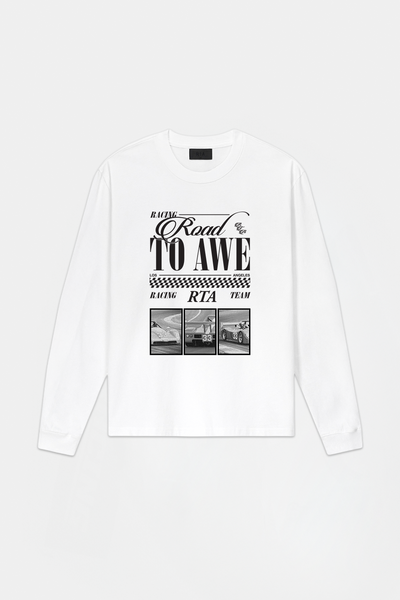 Men's White Long Sleeve Graphic Tee | RTA