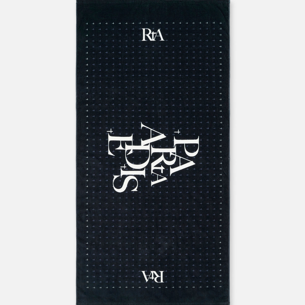 Black Cross Paradise Beach Towel - Flat Lay Front View | RTA