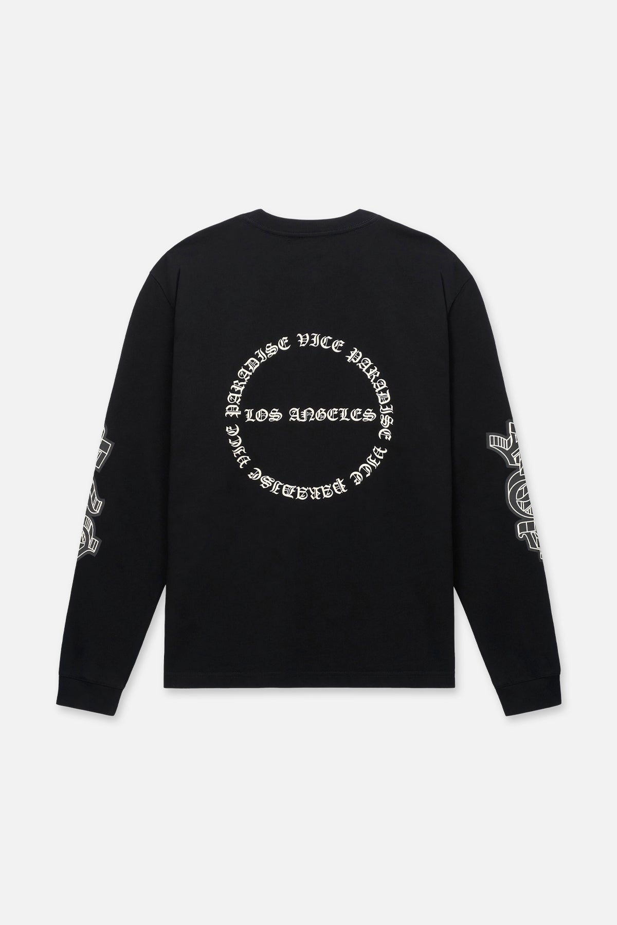 Men's Black Long Sleeve Cotton Graphic Tee | RTA