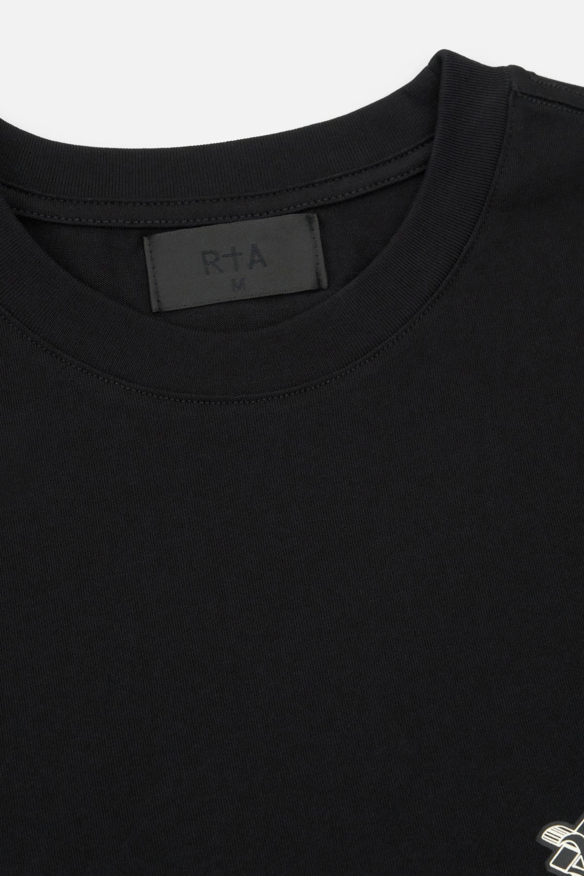 Men's Black Long Sleeve Cotton Graphic Tee | RTA