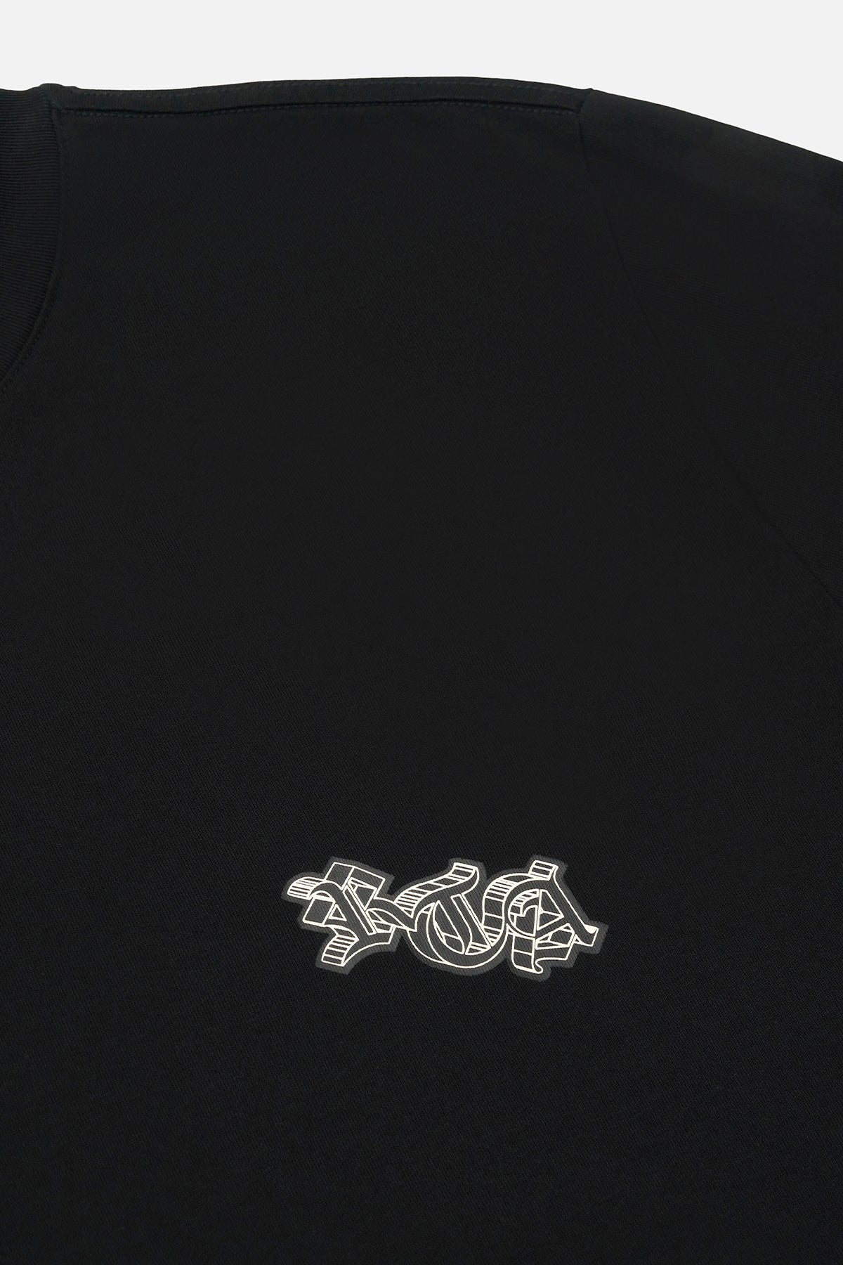 Men's Black Long Sleeve Cotton Graphic Tee | RTA