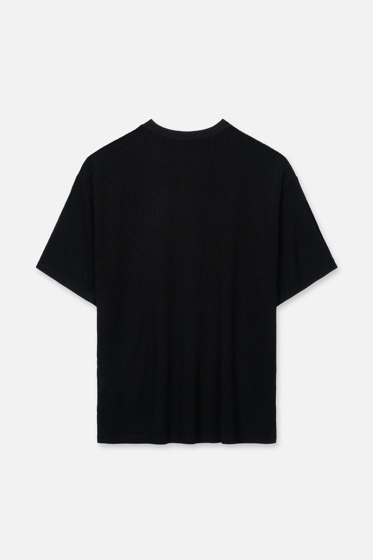 Men's Black Honeycomb Crochet Tee | RTA