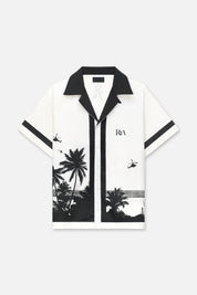 NATHAN SHORT SLEEVE SHIRT | WHITE PALM TREES