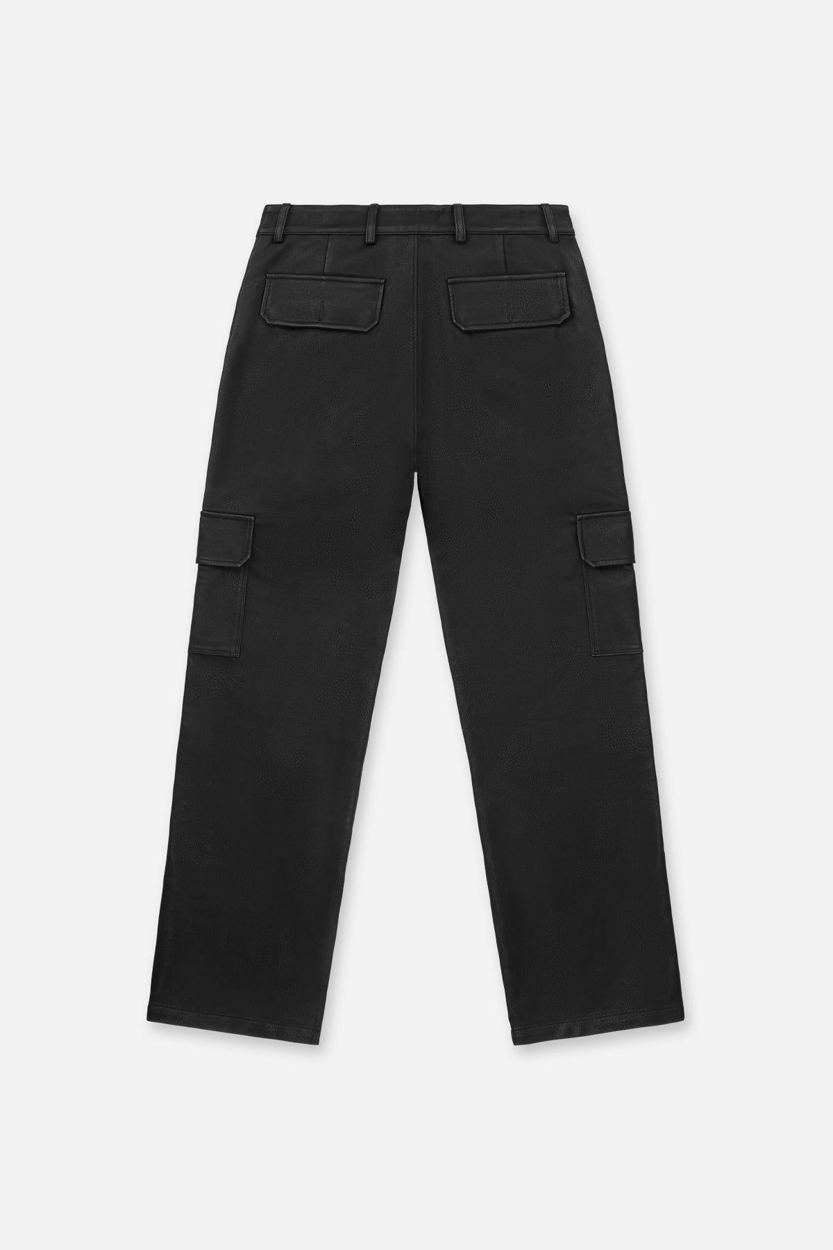 Men's Black Faux Leather Wide Leg Carpenter Pant | RTA
