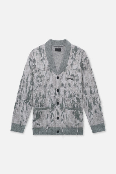 Men's Ash Grey Oversized Cardigan | RTA