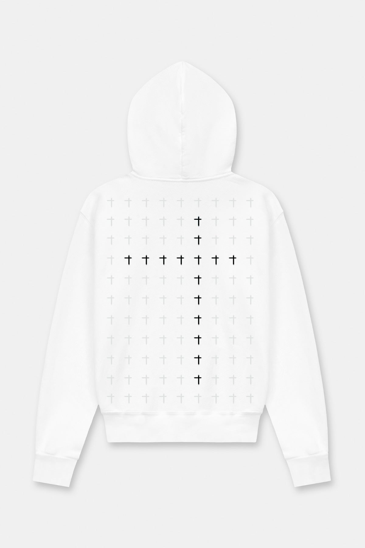 DION HOODIE | WHITE BLACK CROSS