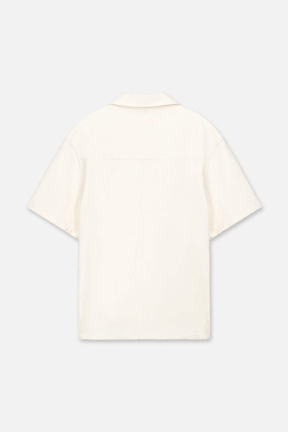 LEATHER SHORT SLEEVE SHIRT | WHITE