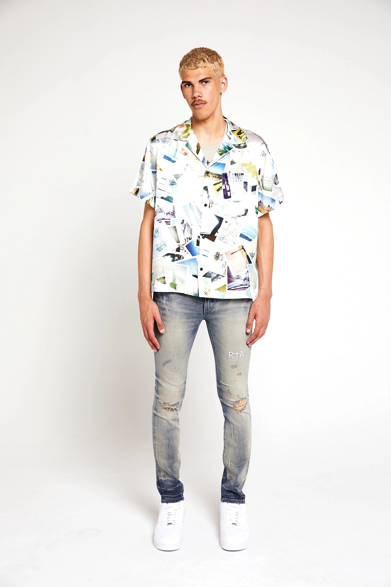 SILK SHORT SLEEVE SHIRT | PHOTO COLLAGE