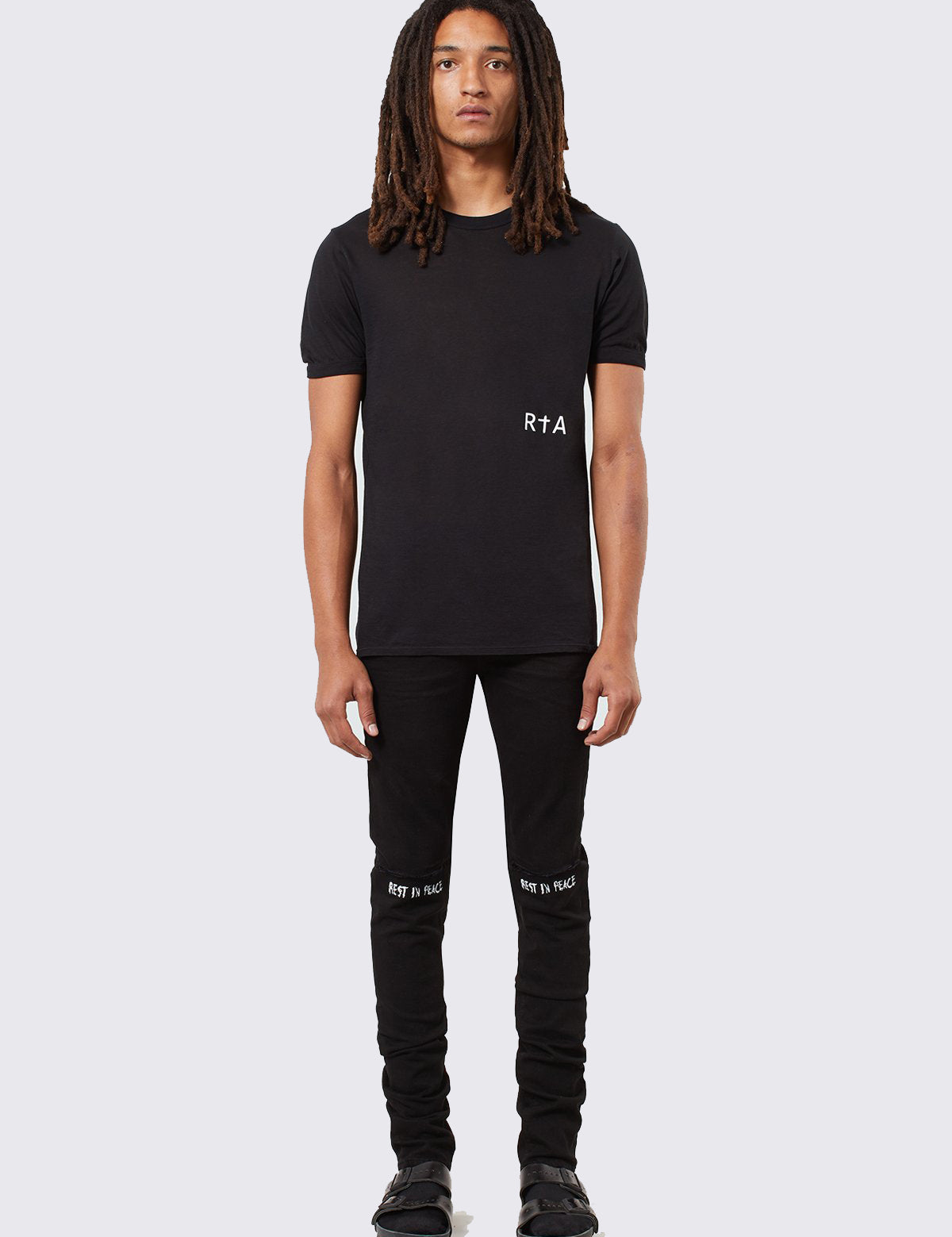Black Denim Bryant Skinny Jeans - On Model Full Length Styled Look | RTA