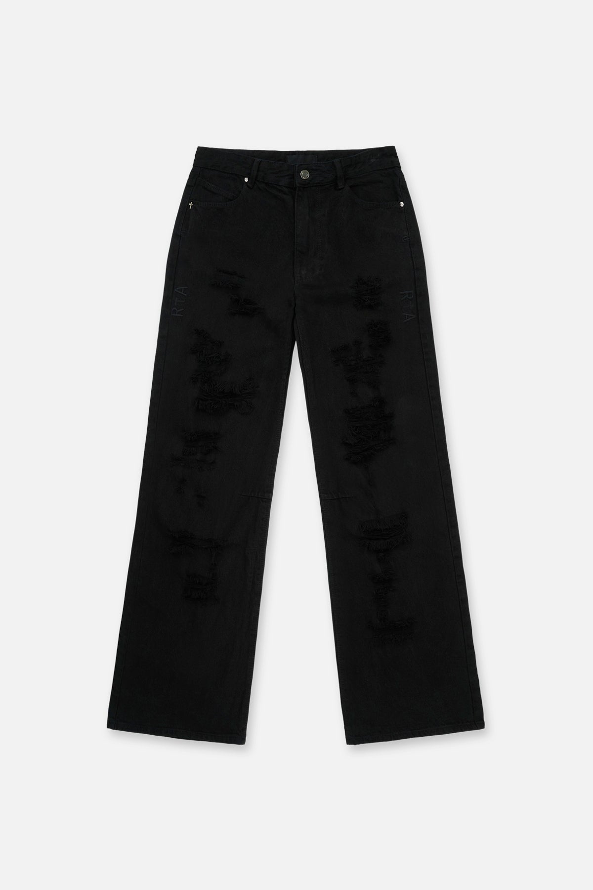 JAMIE WIDE LEG FLARE JEAN | BLACK SCRATCHED