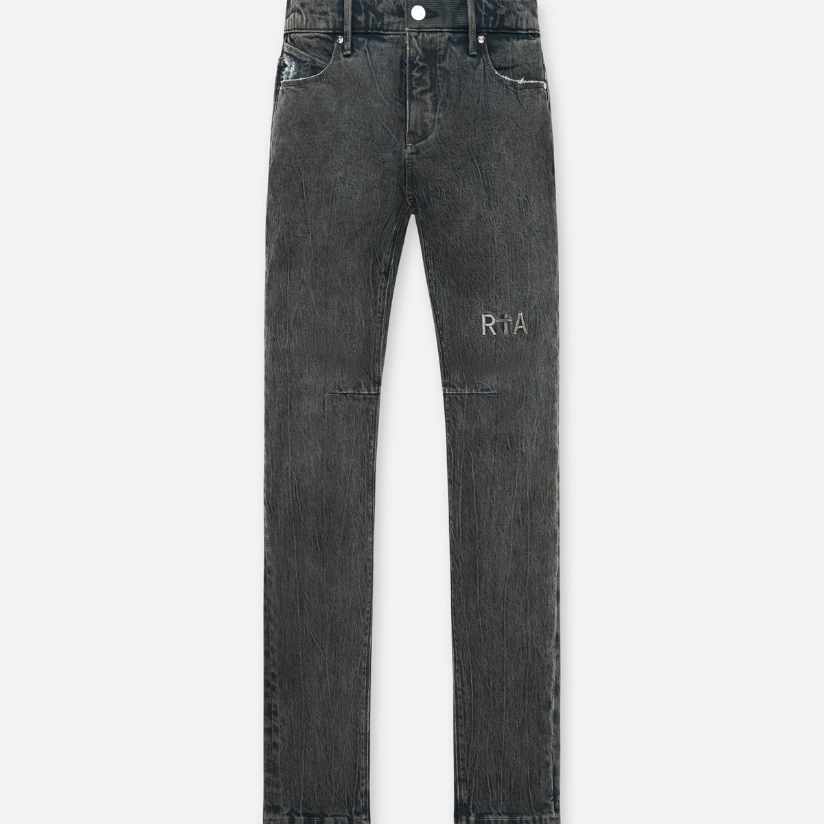 Grey Wax Coated Clayton Skinny Jeans - Front View | RTA