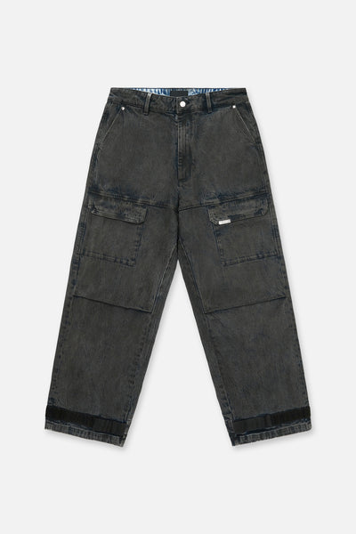 WYLIE CARGO JEAN | GREY WAX COATED BLUE