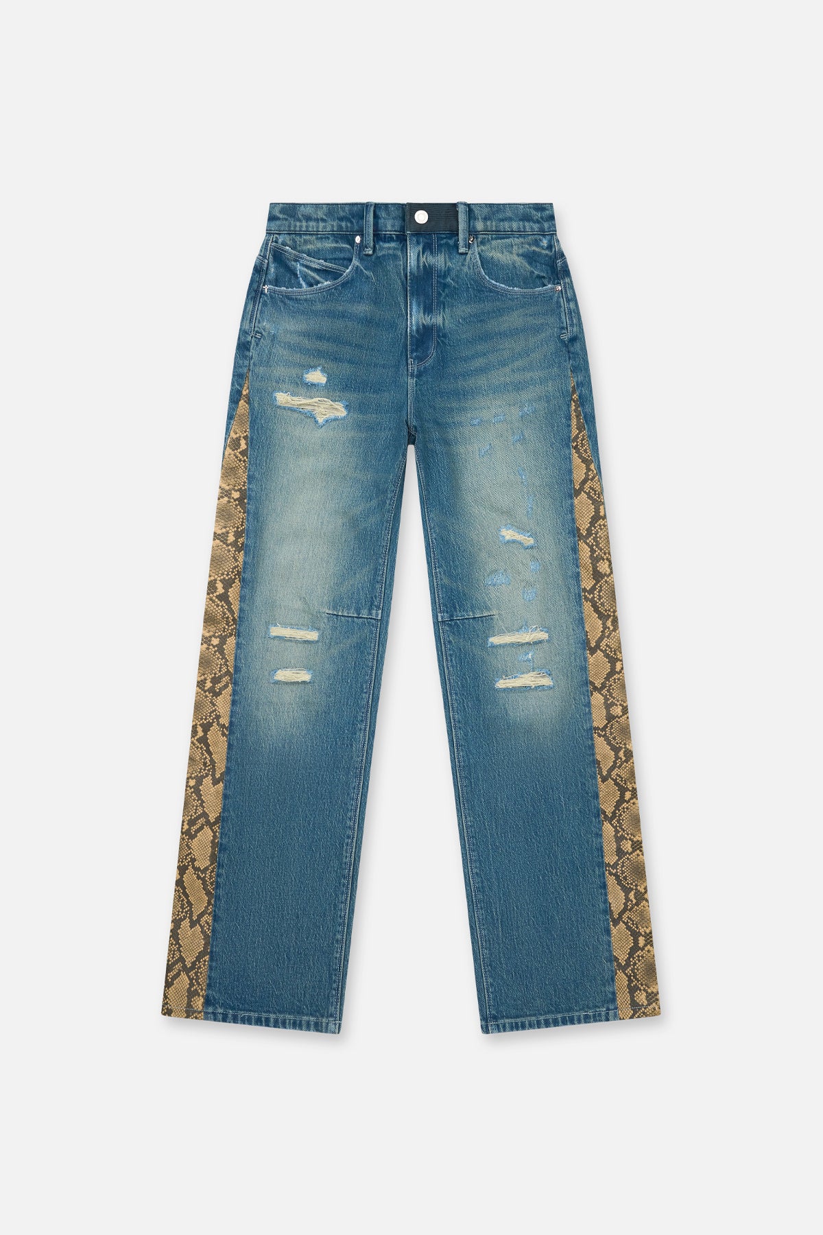 Men's Blue Snake Straight Leg Jeans | RTA