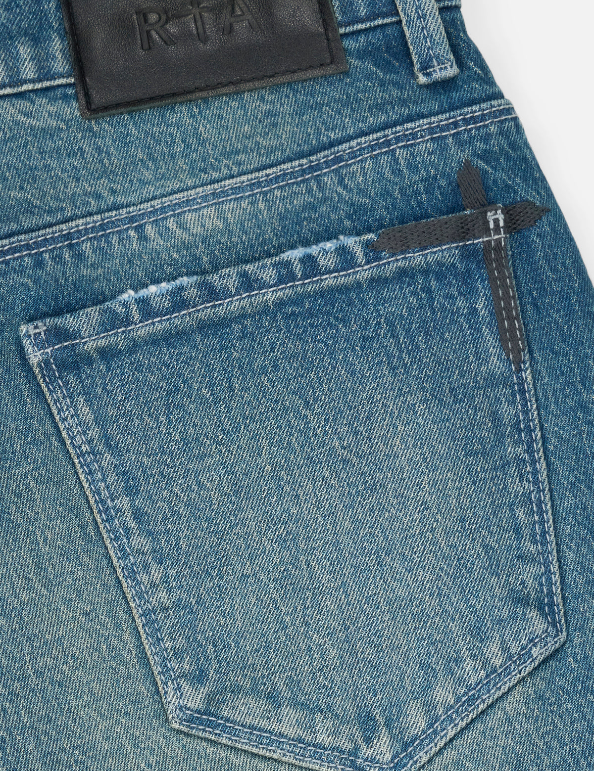 Blue Denim ZED Jeans - RTA Cross Back Pocket Detail | RTA
