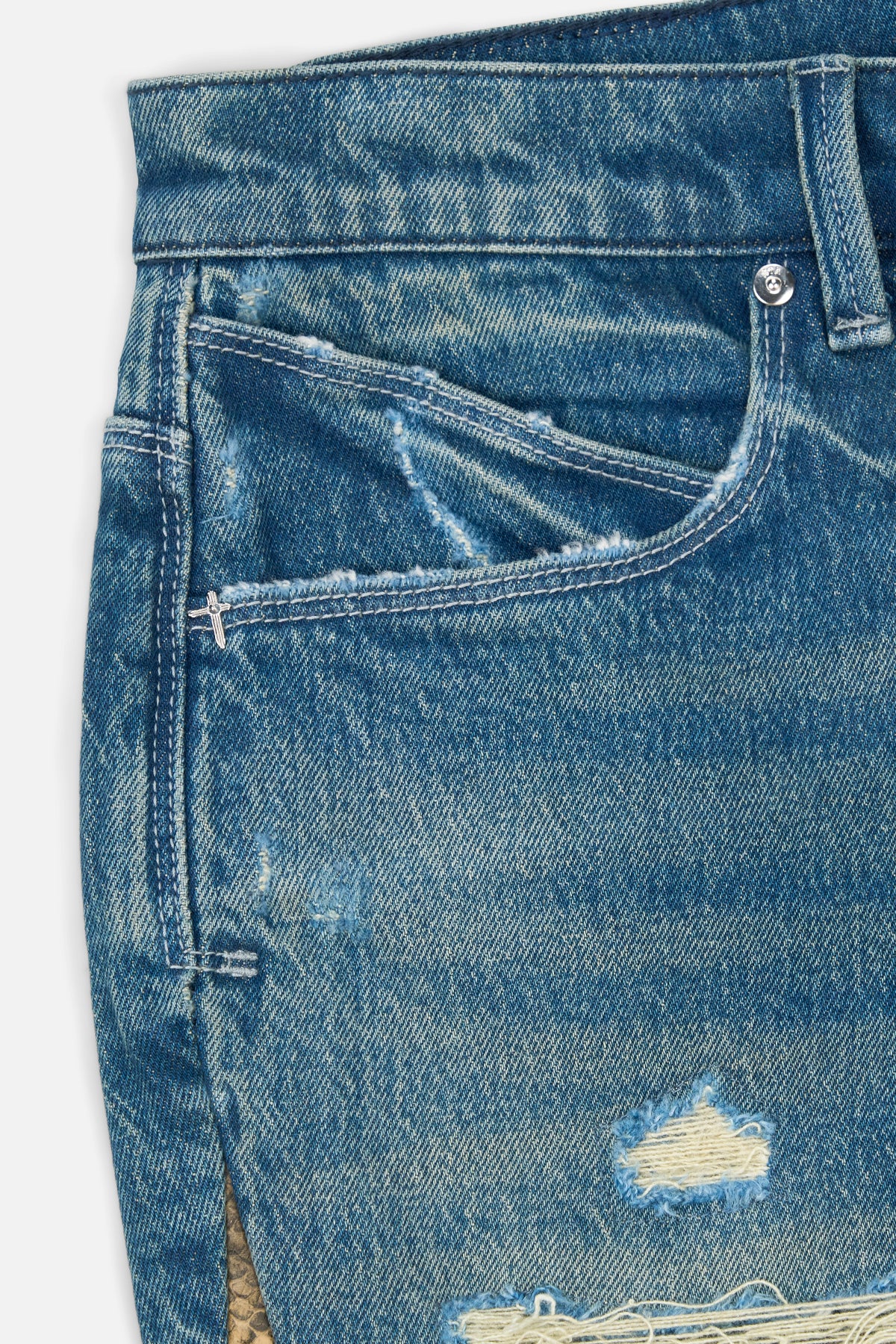 ZED STRAIGHT LEG JEAN | BLUE SNAKE PANELS