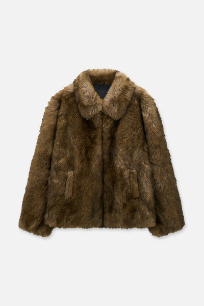 ジャケット・アウター HLT Convertible Faux Fur Tippet Coat MSPTK936-