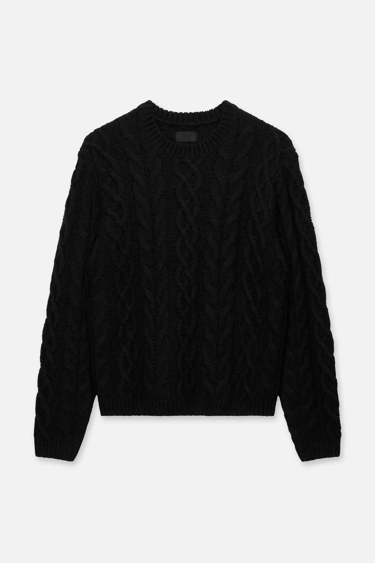 Men's Black Cable Knit Sweater | RTA