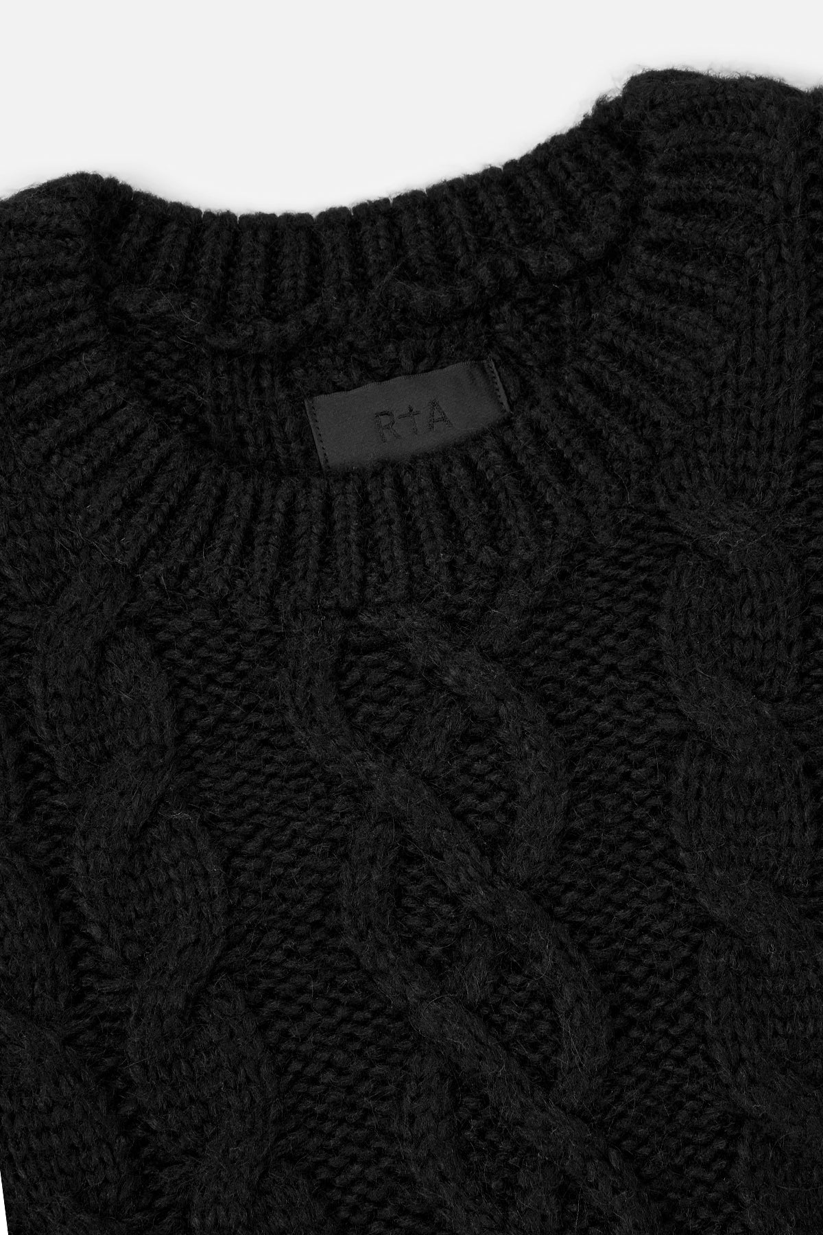 Men's Black Cable Knit Sweater | RTA