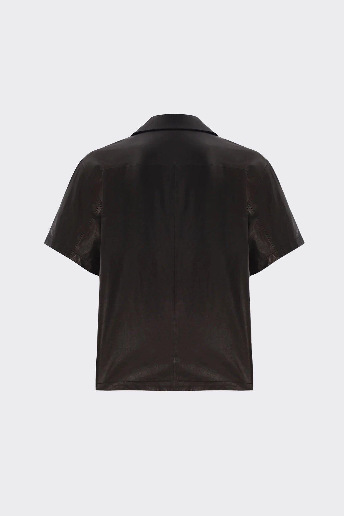 Short Sleeve Leather Shirt | Black
