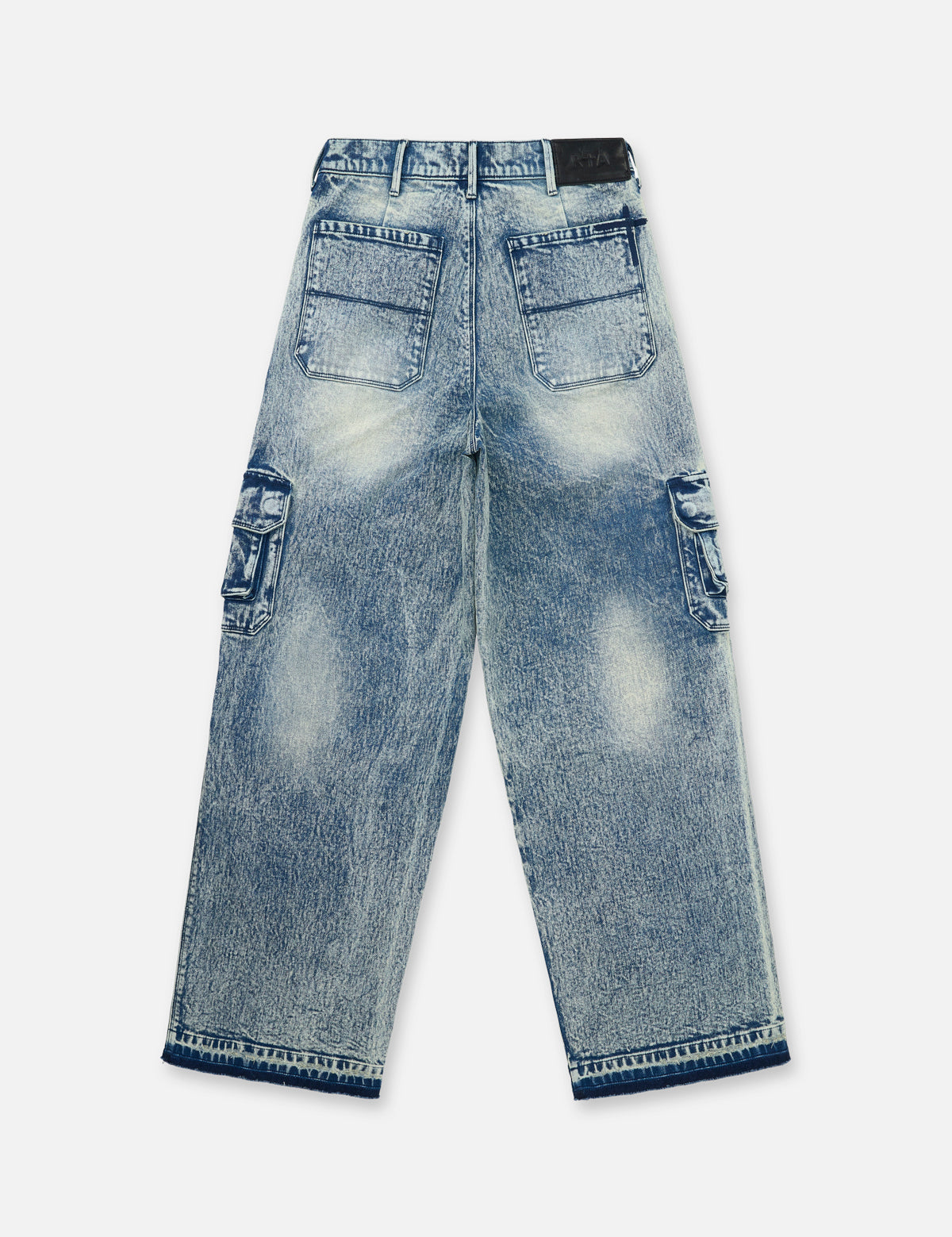 Medium Acid Wash Roman Cargo Jeans - Back View | RTA