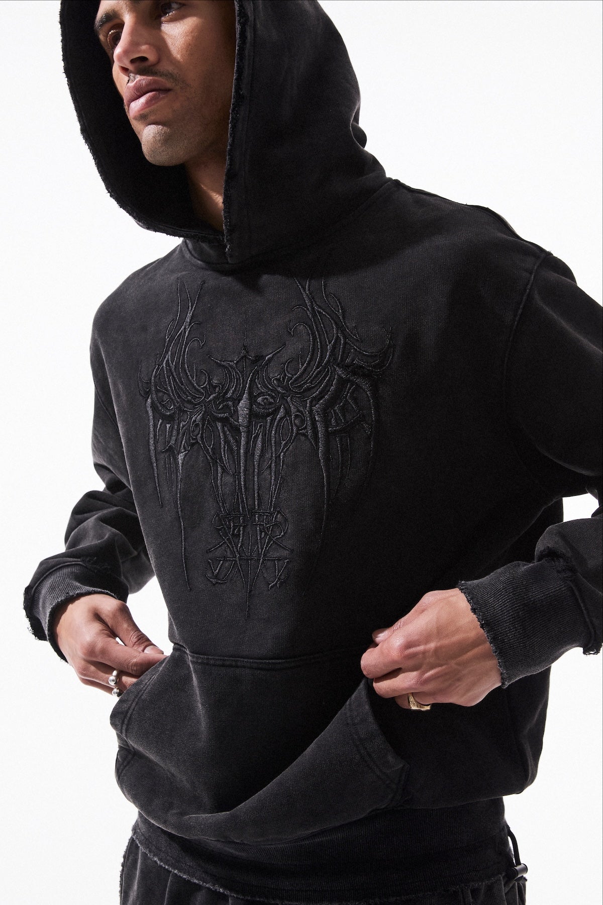 JORDAN OVERSIZED HOODIE | BLACK CYBER SIGILISM
