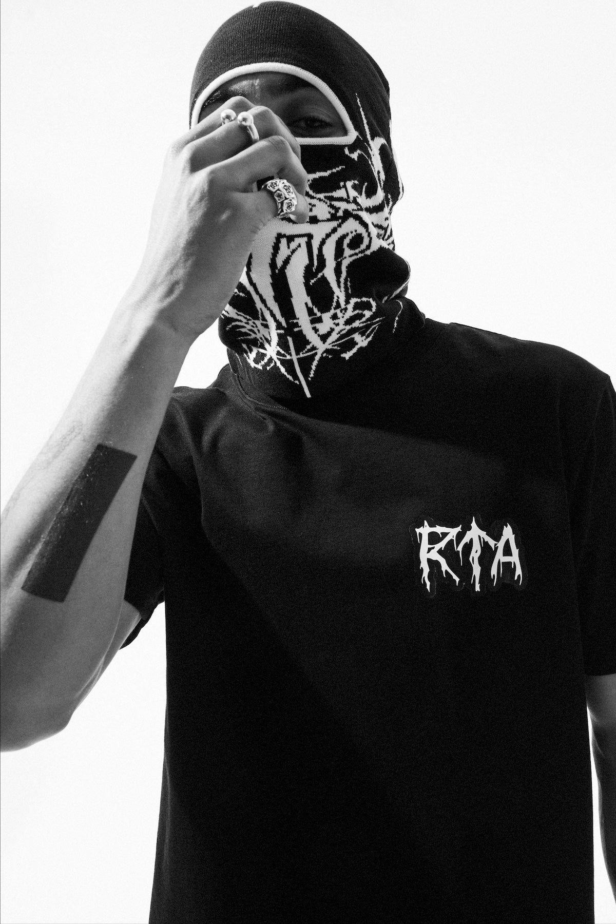 Black White Cyber Sigilism Ski Mask | RTA