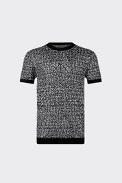 SILK JACQUARD TEE | BLACK LOGO MAZE