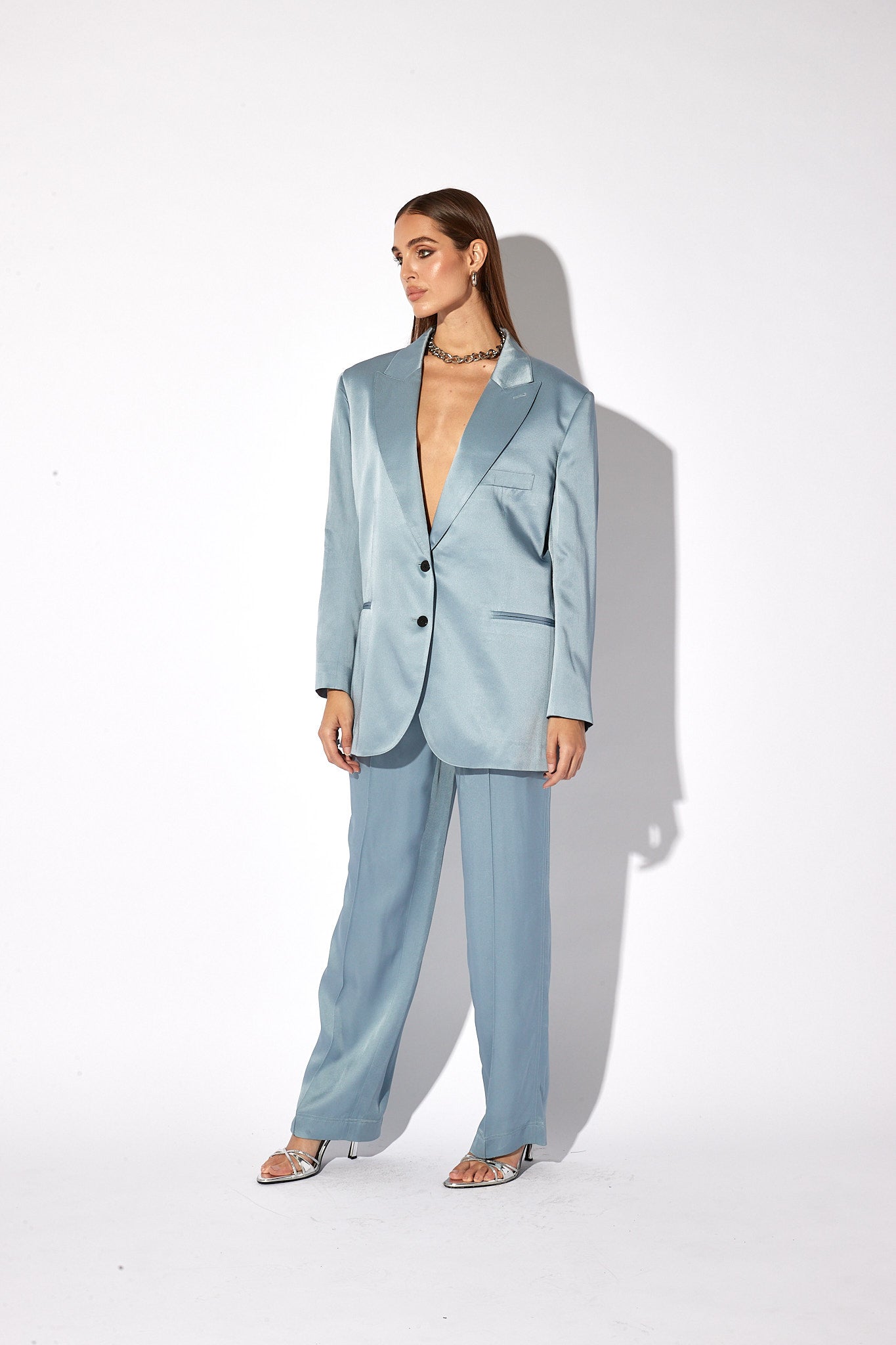 SINGLE BREASTED BLAZER | DUSTY BLUE
