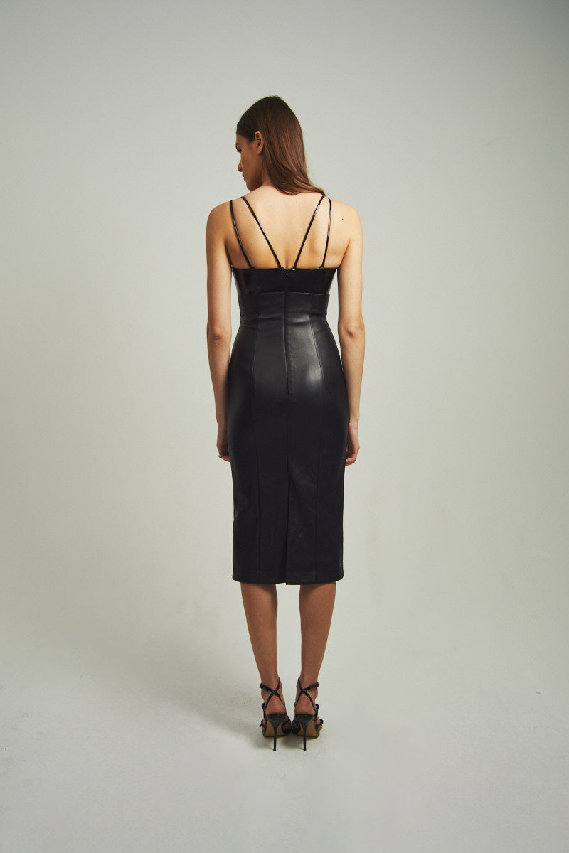 UMA CUT OUT MIDI DRESS | BLACK