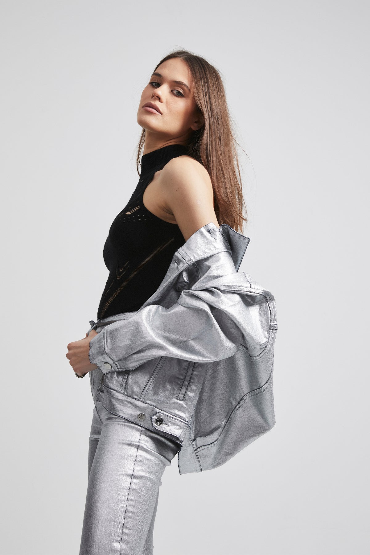 ODELIA JEAN JACKET | SILVER