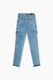 EVA DENIM SLIM CARGO | DENIM LIGHT WASH