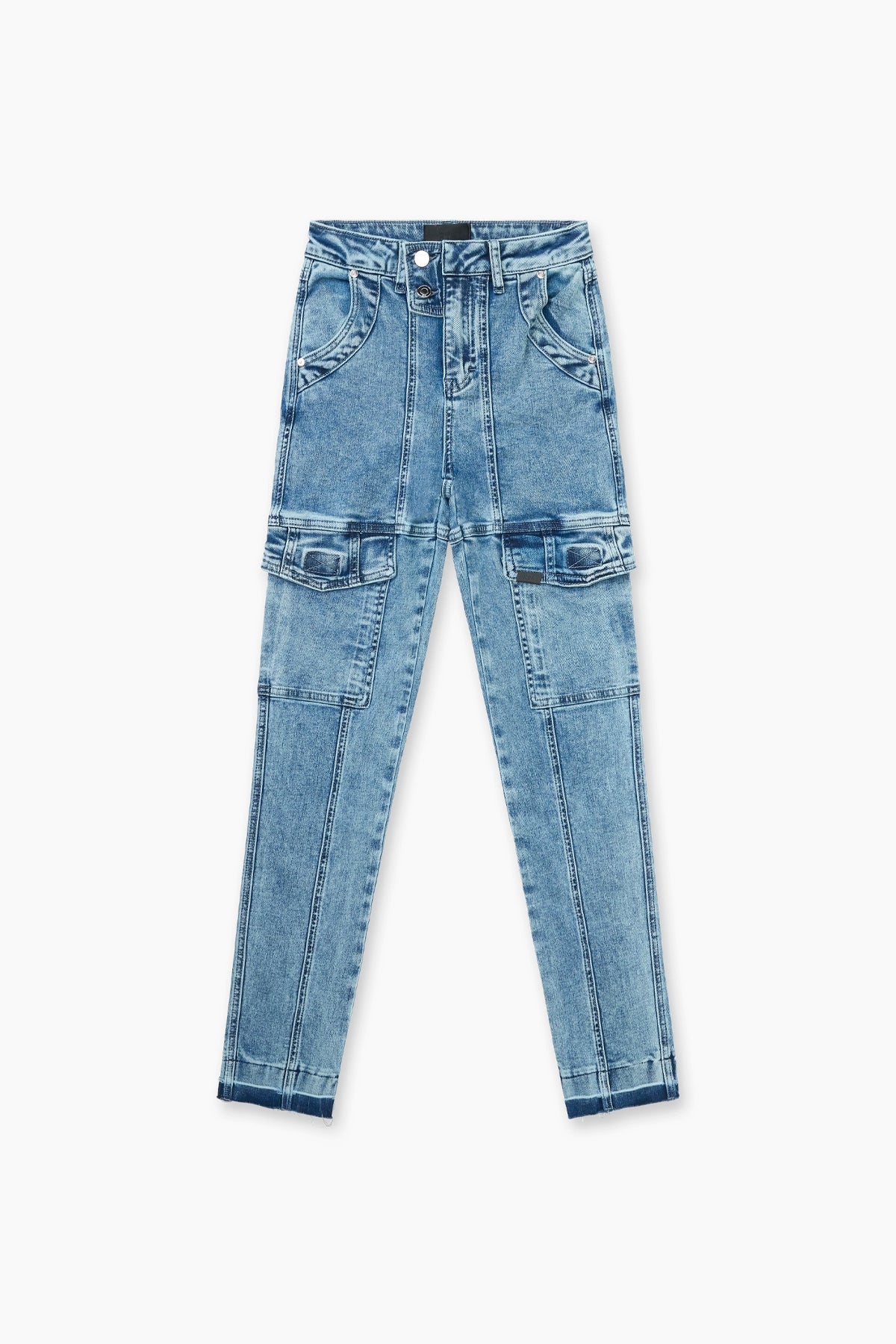 EVA DENIM SLIM CARGO | DENIM LIGHT WASH