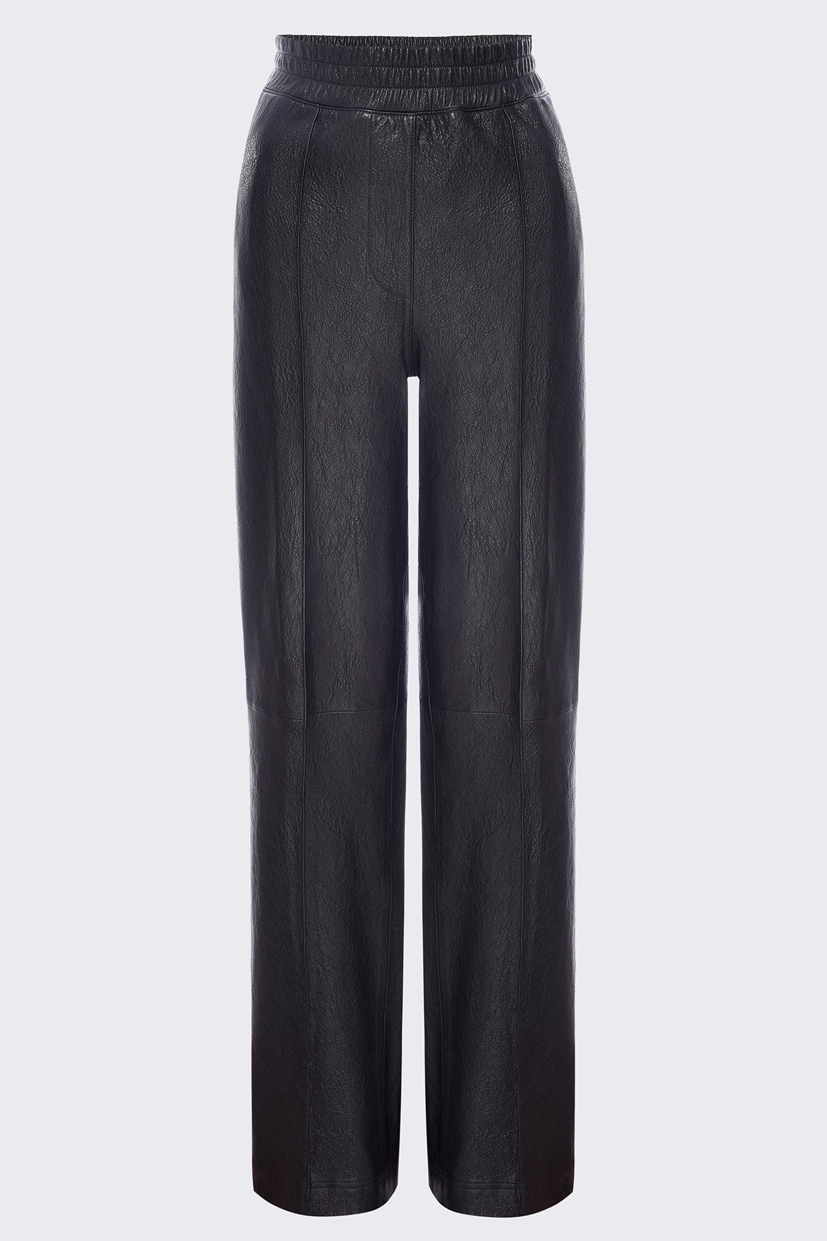 PULL ON LEATHER TROUSER | BLACK
